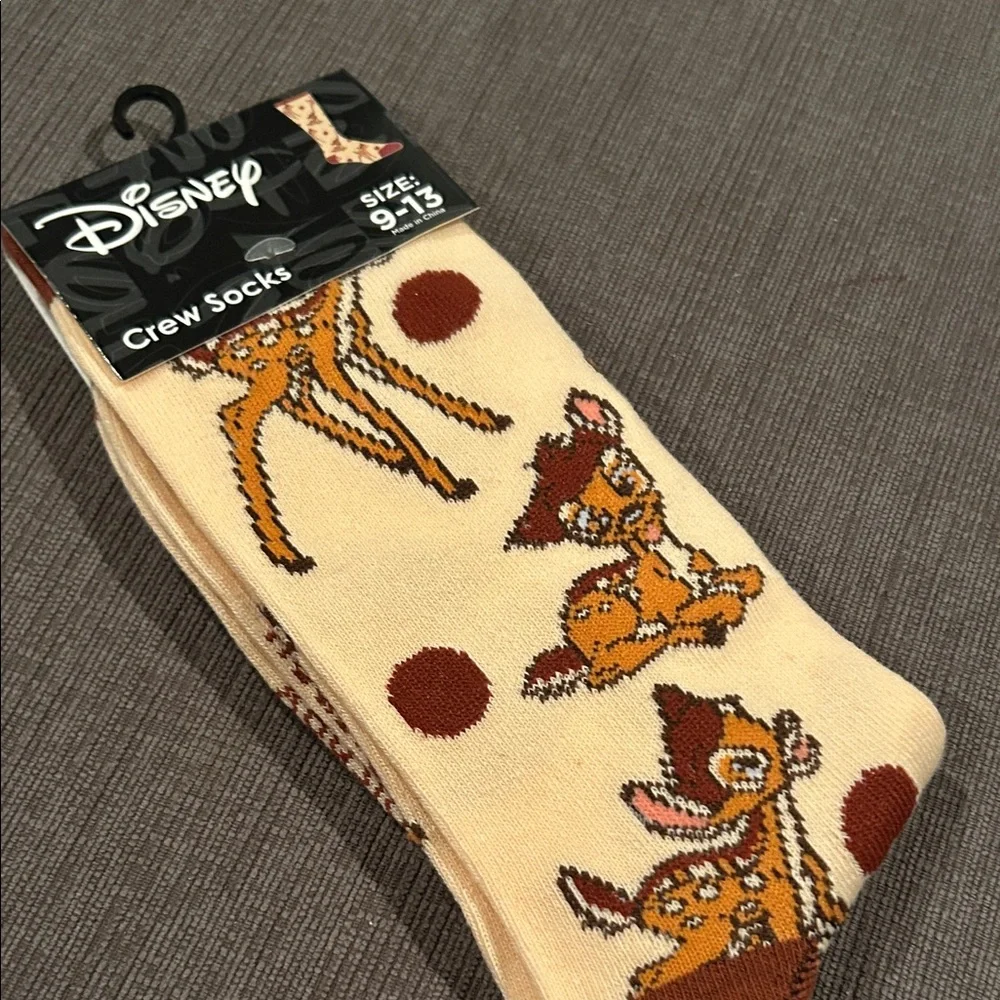 Disney Bambi Crew Socks shoe size 9-13 NWT